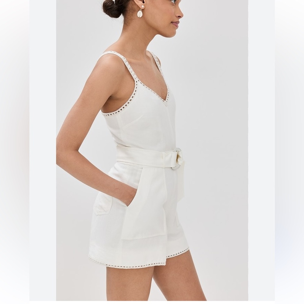 SIMKHAI Holloway Vneck romper with belt